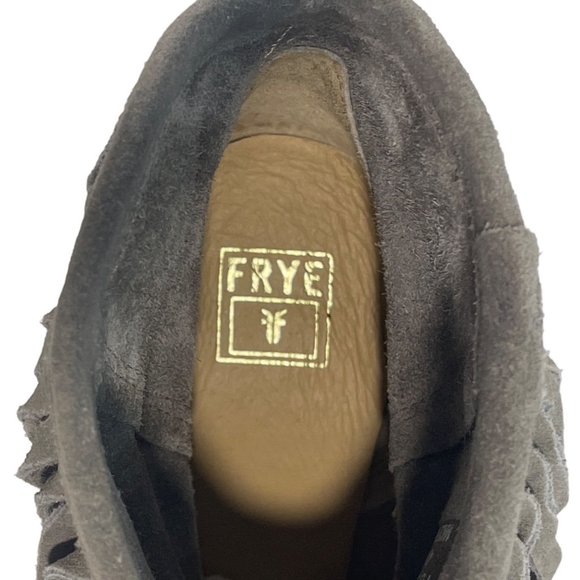 Frye Women's Grey Leather Ankle Booties Sz 7 - NWOB - Picture 7 of 8